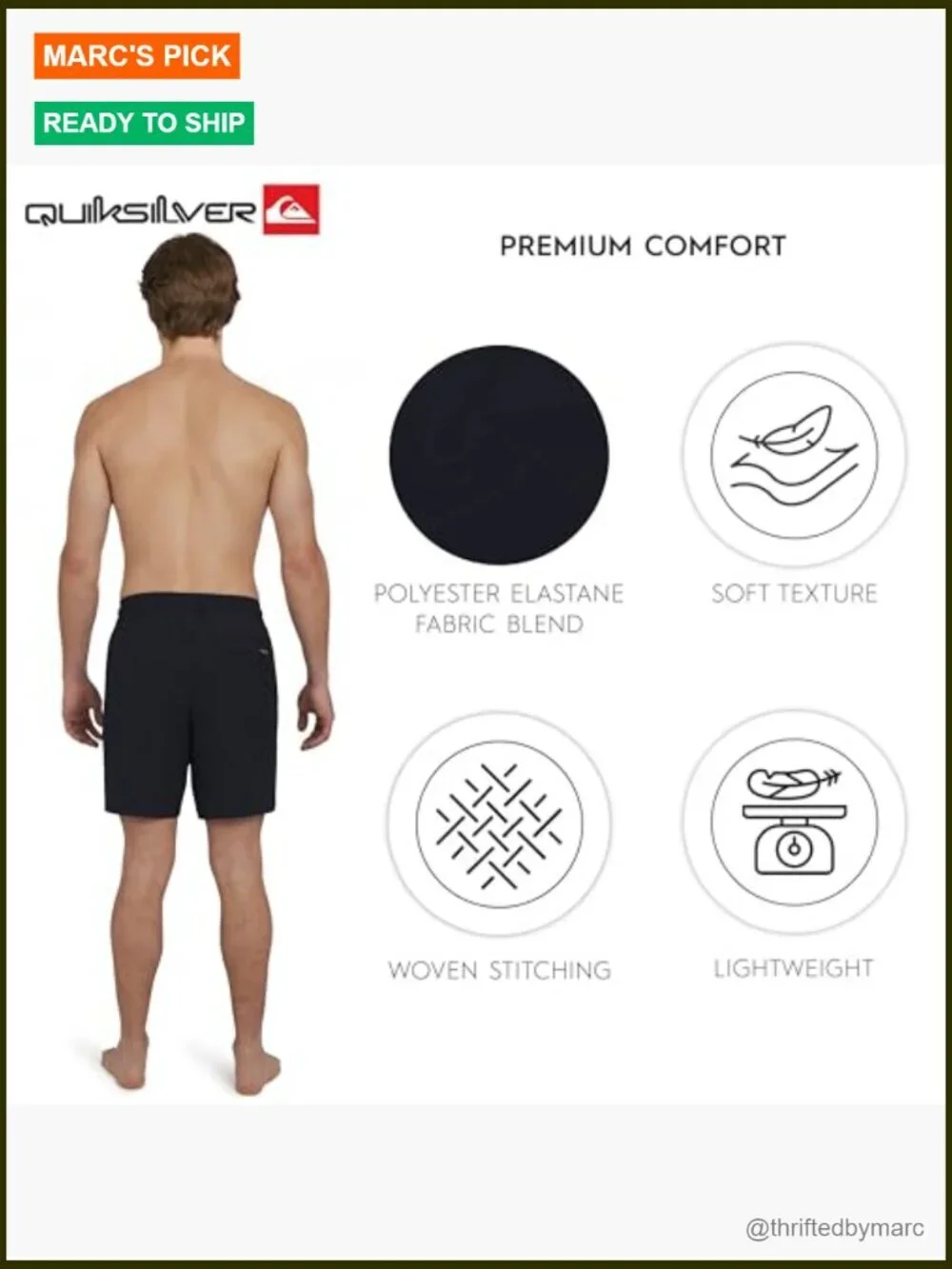 Stretch Waist Hybrid Shorts Regular Fit Water Friendly Activewear S-XXL